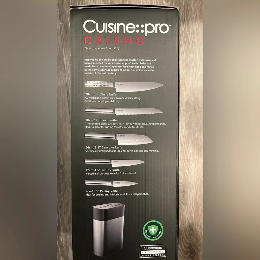 🆕 Cuisine::pro® Daisho™ Nara - Japanese Stainless Steel 6 Piece Knife Block Set